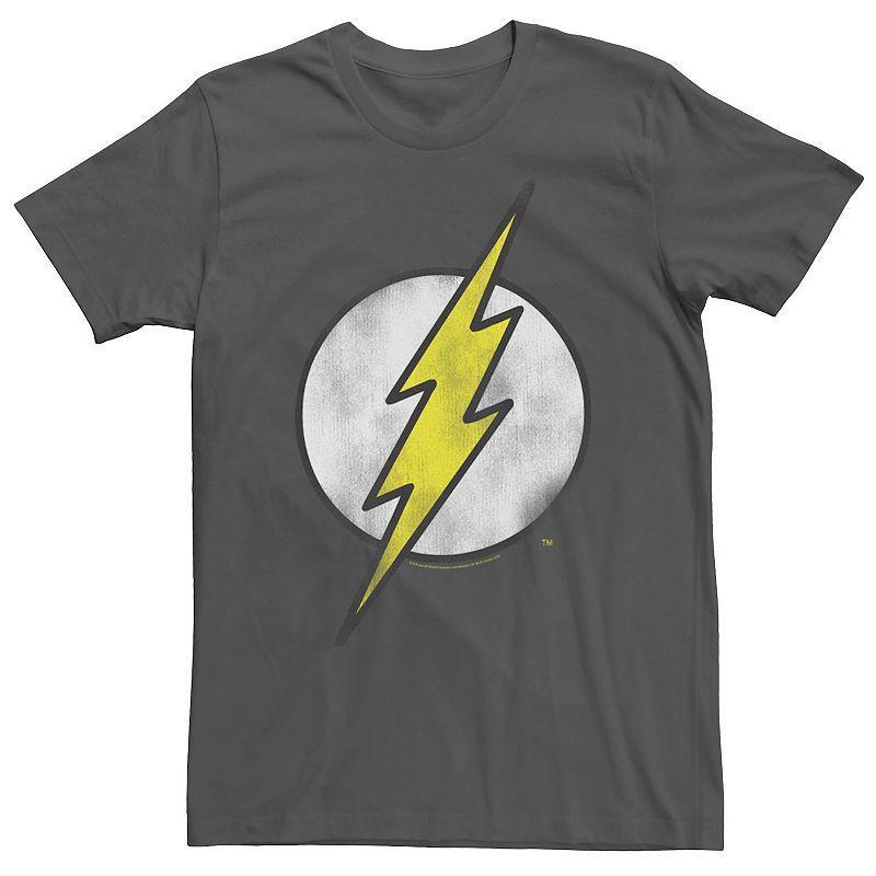 Mens DC Comics The Flash Large Classic Chest Logo Tee Grey Product Image