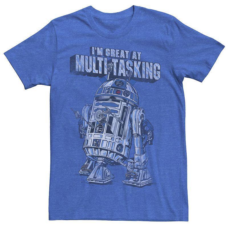 Mens Star Wars R2-D2 Great at Multitasking Tee Royal Grey Product Image