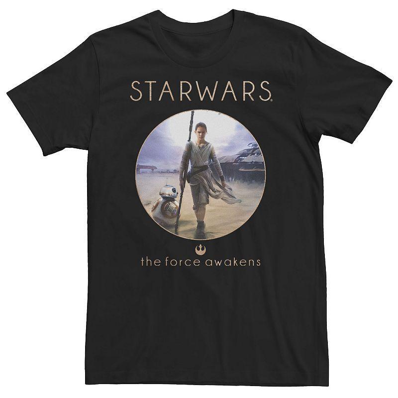 Big & Tall Star Wars Rey BB-8 Episode 7 Jakku Poster Tee, Mens Product Image