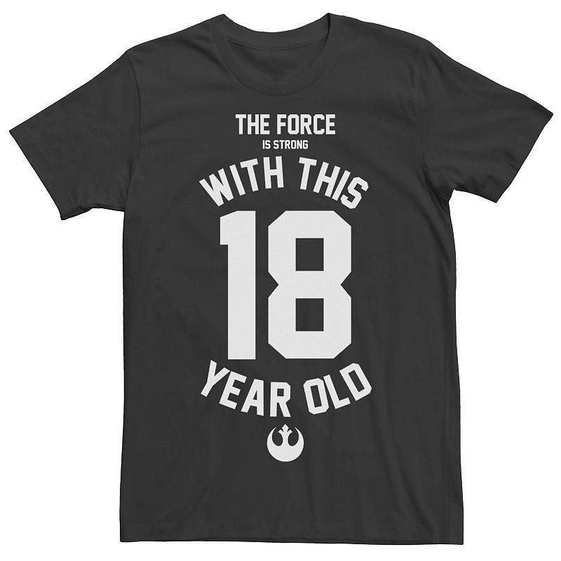 Mens Star Wars The Force Is Strong With This Eighteen Year Old Short Sleeve Tee Product Image