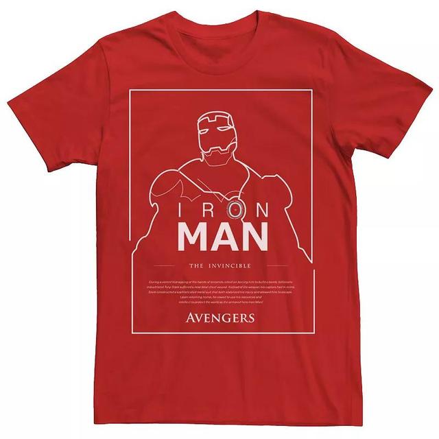 Mens Marvel Iron Man Outlined Movie Poster Tee Product Image