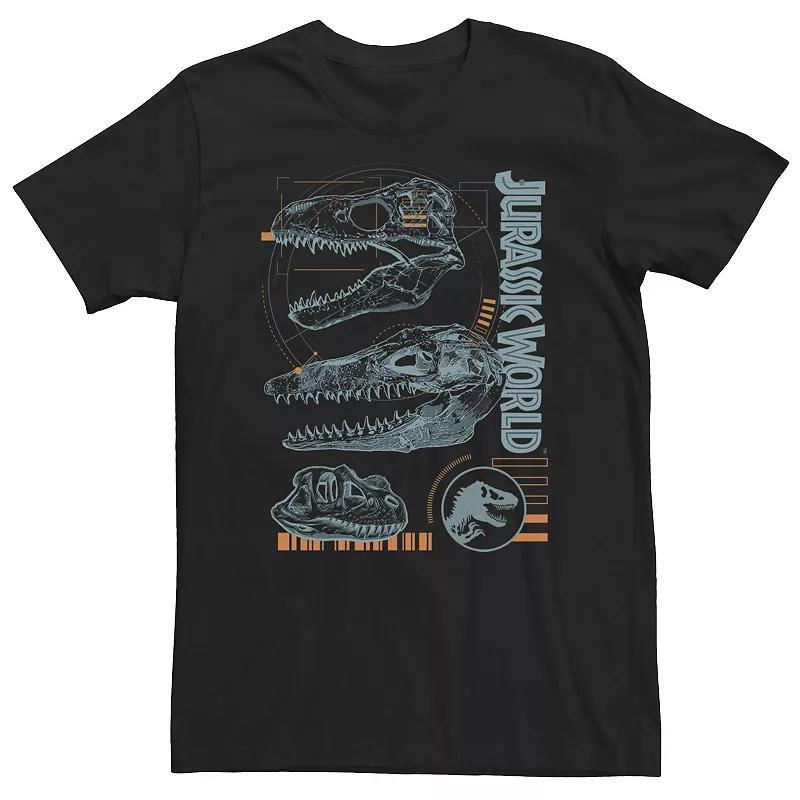 Big & Tall Jurassic World Two Dinosaur Skull Schematic Tee, Mens Product Image