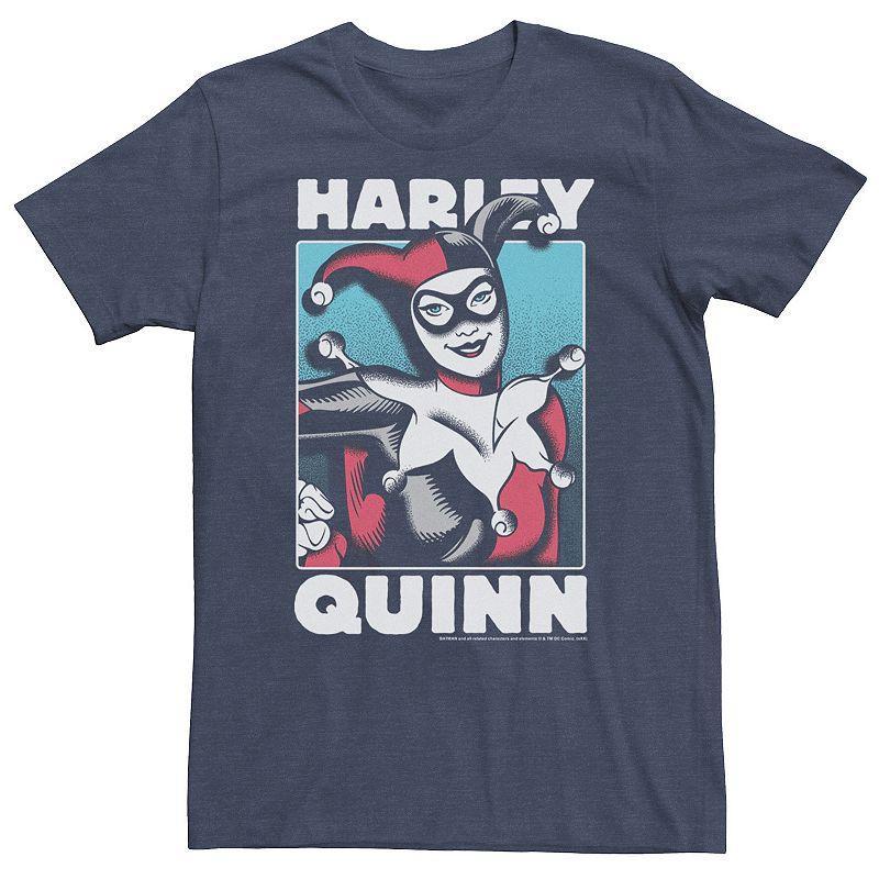 Big & Tall DC Comics Batman Harley Quinn Retro Poster Tee, Mens Blue Product Image