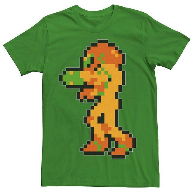 Mens Nintendo Samus Suit Colorful Pixelated Tee Grey Product Image