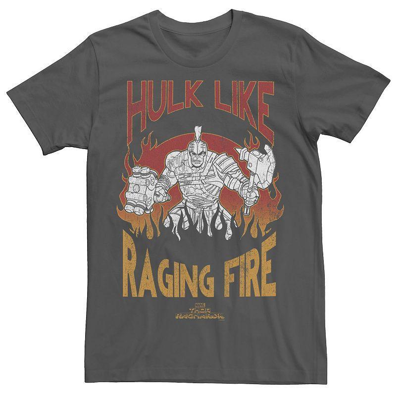 Mens Marvel Thor Ragnarok Hulk Raging Fire Vintage Graphic Tee Grey Product Image