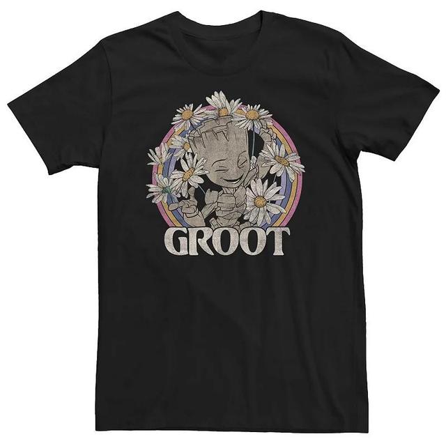 Big & Tall Marvel Guardians of the Galaxy Classic Daisy Groot Marguerite Logo Tee, Mens Product Image