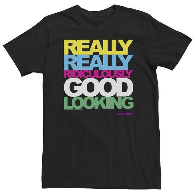 Big & Tall Zoolander Really Really Ridiculously Good Looking Text Tee, Mens Black Product Image