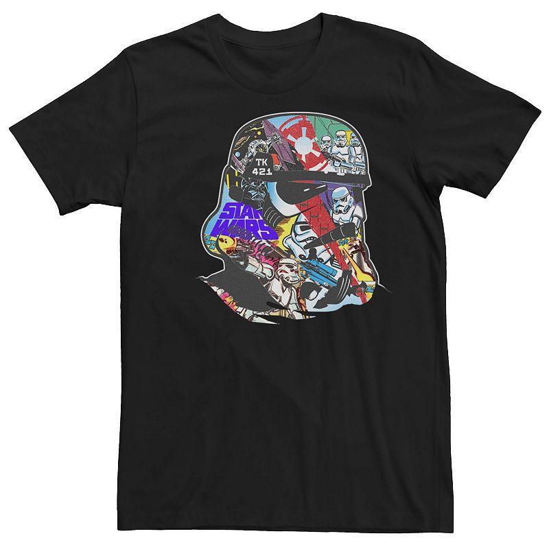 Mens Star Wars Stormtrooper Comic Cutout Helmet Collage Tee Product Image