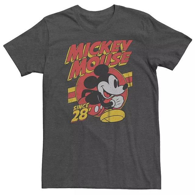 Disneys Mickey Mouse & Friends Big & Tall Classic Mouse Circle Since 28 Graphic Tee, Mens Grey Heather Product Image