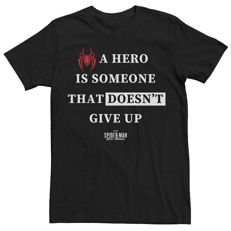 Mens Marvel Spider-Man: Miles Morales Dont Give Up Text Tee Product Image