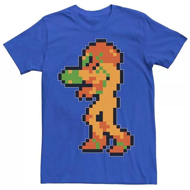 Mens Nintendo Samus Suit Colorful Pixelated Tee Blue Product Image