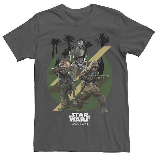 Mens Star Wars Rogue One Scarif Warriors Pao Bistan K-2SO Tee Grey Product Image