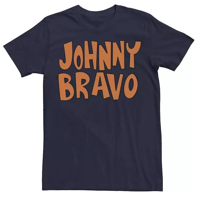 Mens Cartoon Network Johnny Bravo Logo Tee Blue Product Image