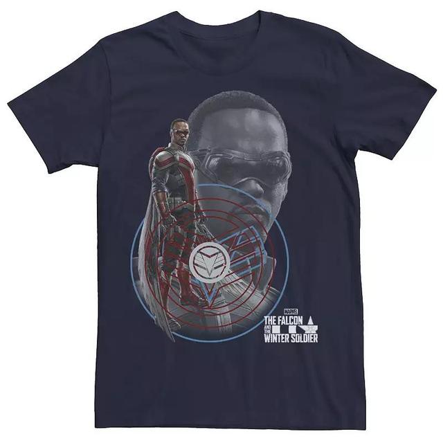 Big & Tall Marvel The Falcon And The Winter Soldier Falcon Hero Poster Tee, Mens Blue Product Image