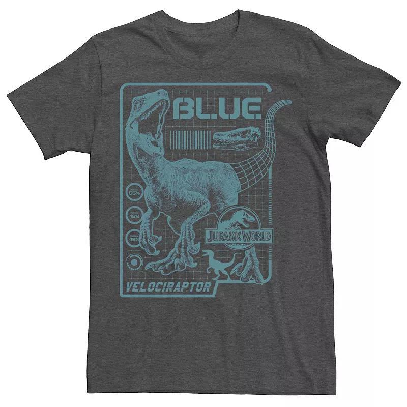 Mens Jurassic World Raptor Schematic Tee Grey Product Image