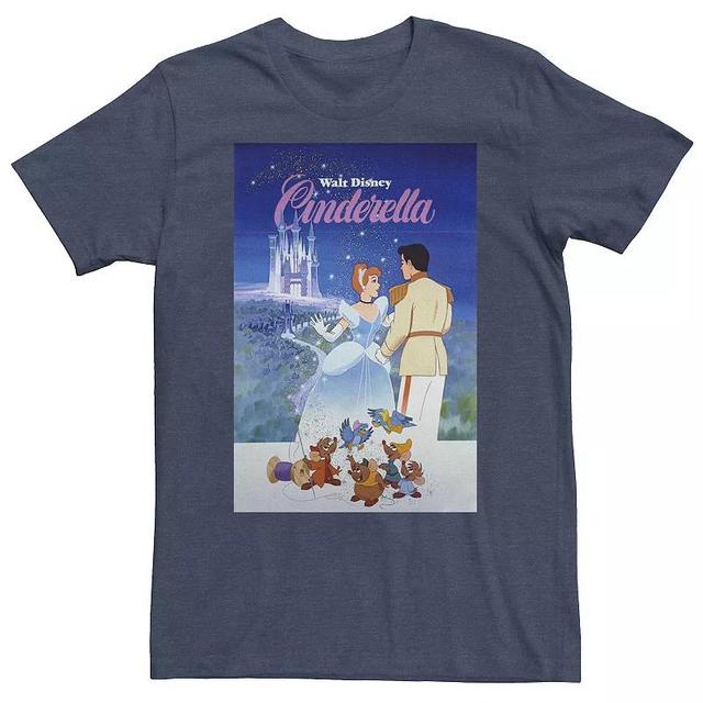 Big & Tall Disney Cinderella Classic Vintage Movie Poster Tee, Mens Navy Grey Product Image