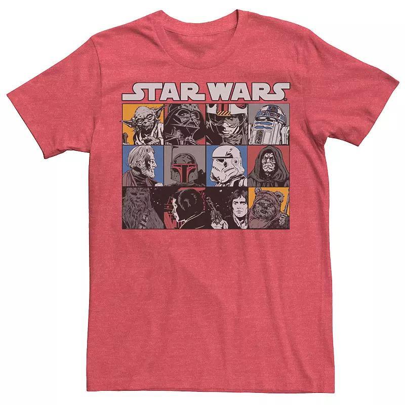 Mens Star Wars Comic Style Character Boxes Tee Royal Grey Product Image