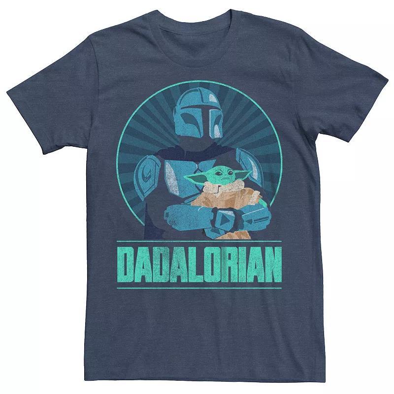 Mens Star Wars The Mandalorian Proud Dadalorian Graphic Tee Navy Grey Product Image