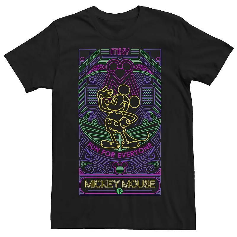 Disneys Mickey Mouse Mens Fun For Everyone Neon Line Art Tee Product Image