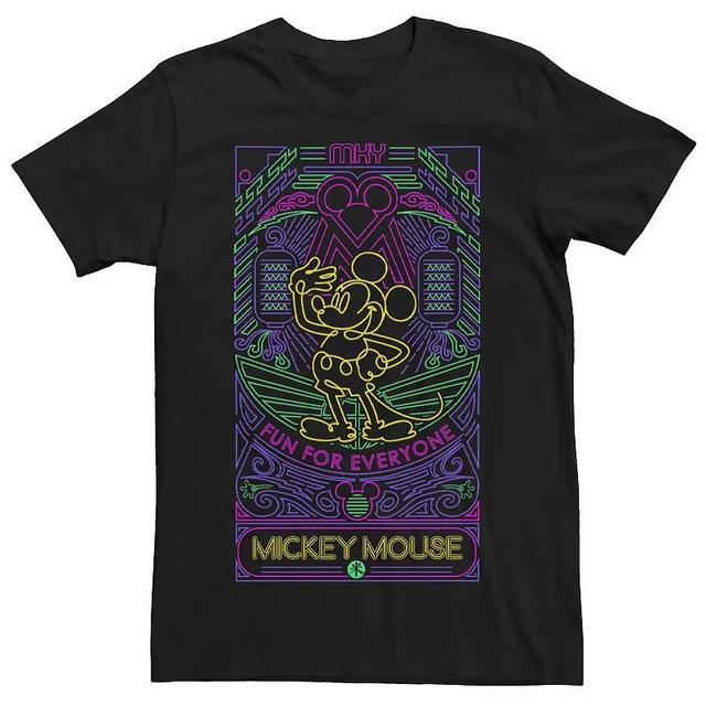 Disneys Mickey Mouse Mens Fun For Everyone Neon Line Art Tee Product Image