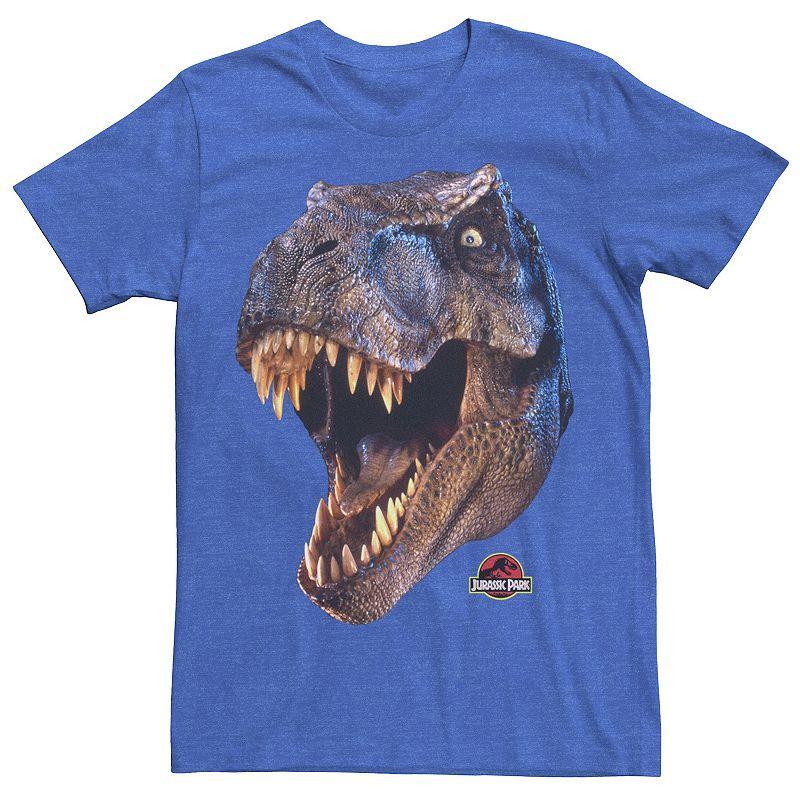 Mens Jurassic Park T-Rex Head Roar Tee Kelly Grey Product Image