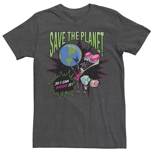 Mens Invader Zim Save The Planet So I Can Invade Tee Grey Heather Product Image