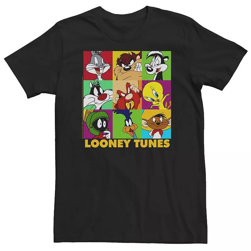 Big & Tall Looney Tunes Character Pop Art Box Up Tee, Mens Product Image