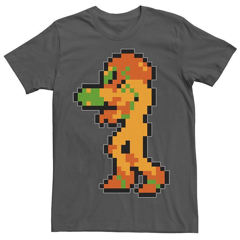 Mens Nintendo Samus Suit Colorful Pixelated Tee Blue Product Image