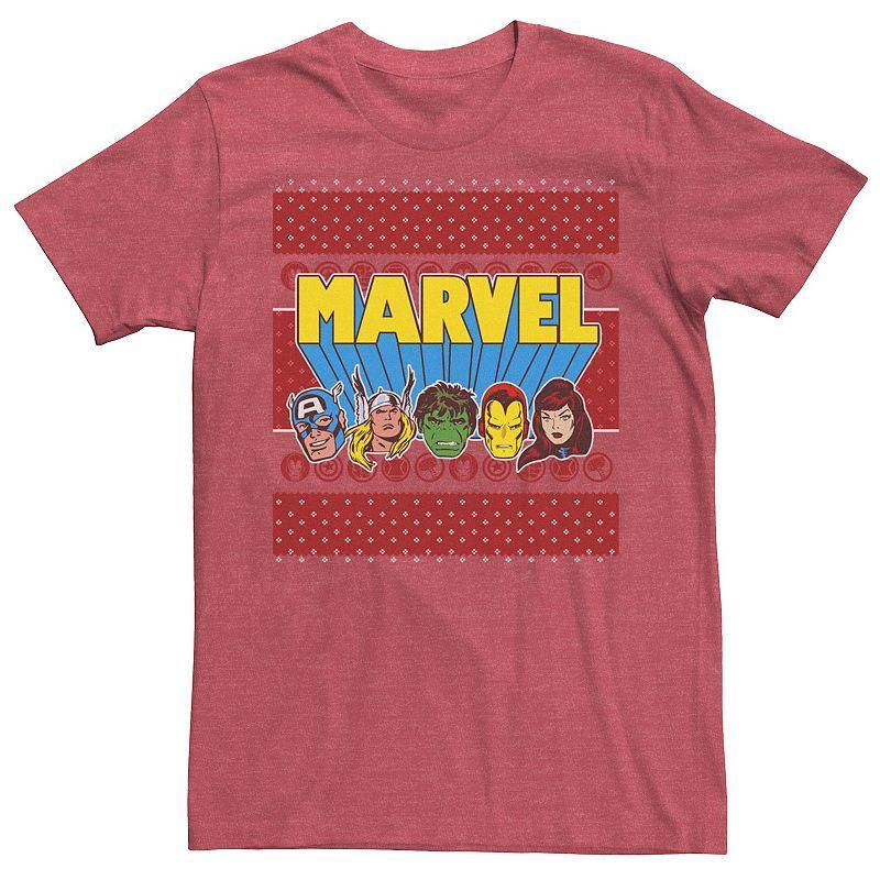 Mens Marvel Vintage Avengers Head Shot Logo Tee Red Product Image