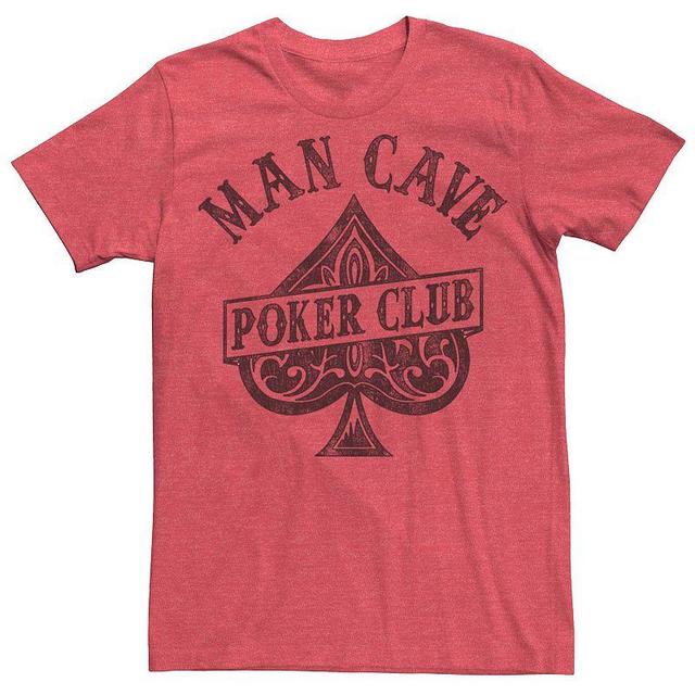 Mens Man Cave Poker Club Graphic Tee Med Red Product Image