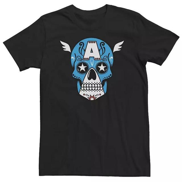 Big & Tall Marvel Avengers Captain America Sugar Skull Tee, Mens Product Image