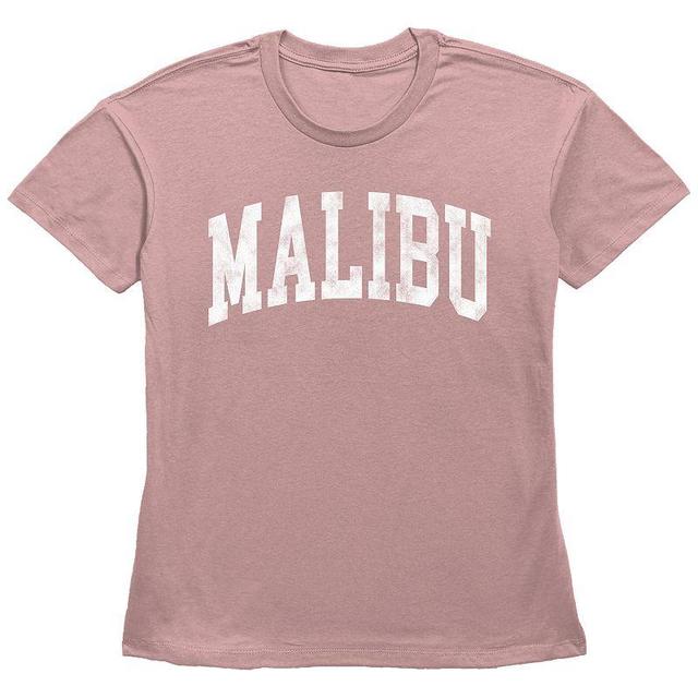 Womens Fifth Sun Malibu Distressed Collegiate Text Short Sleeve Graphic Tee, Girls Light Pink Product Image