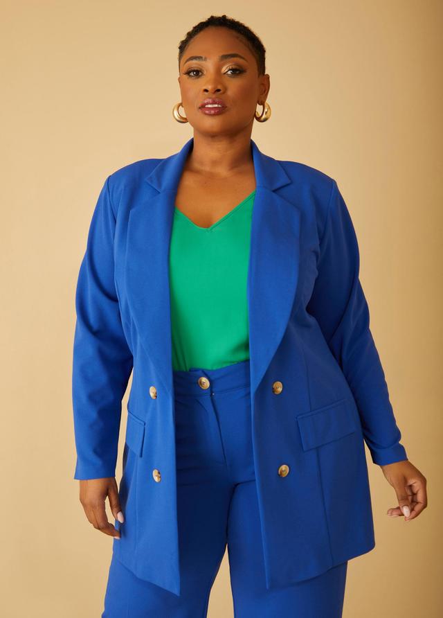 Plus Size Crepe Boyfriend Blazer Ashley Stewart Product Image