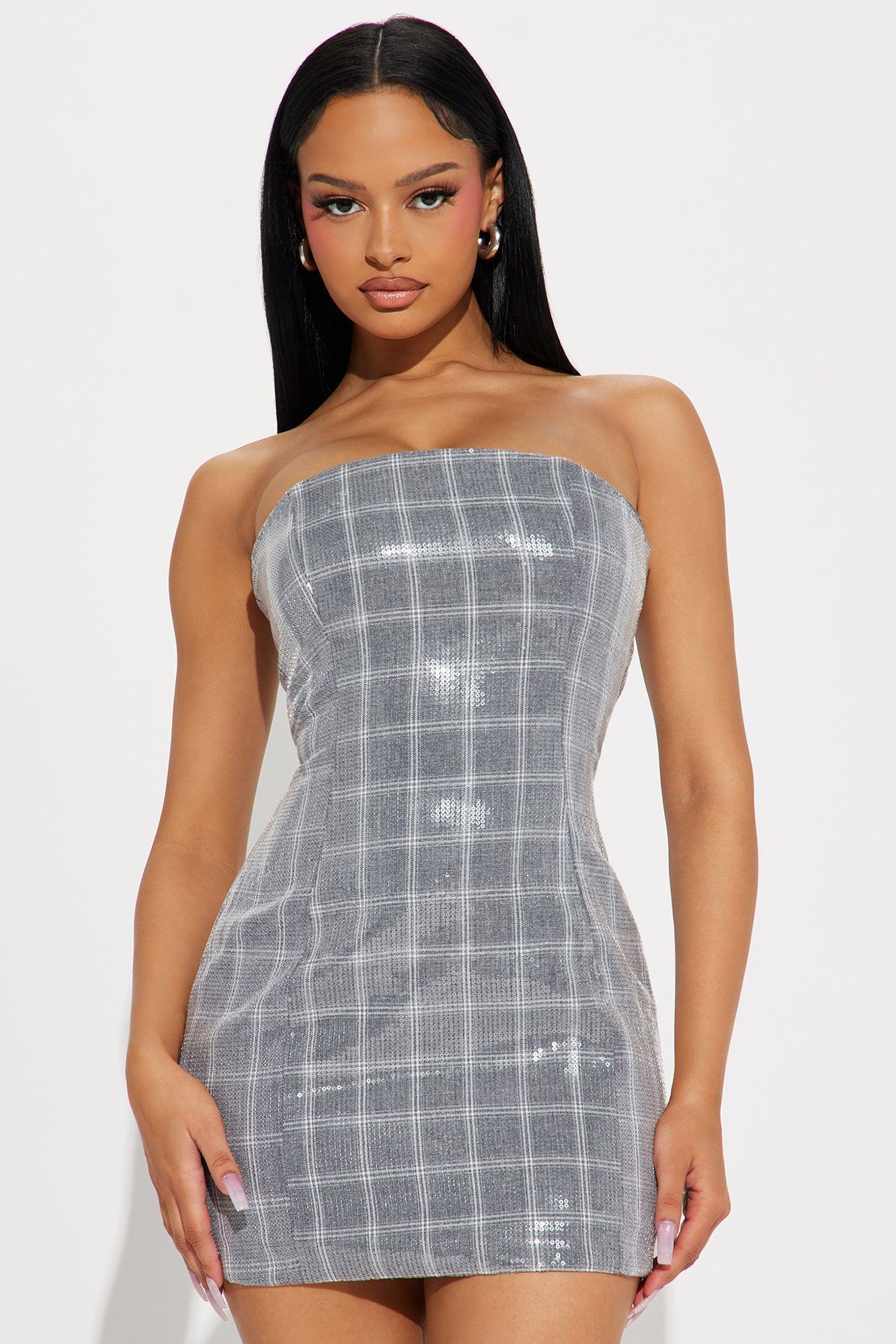 As If Sequin Mini Dress - Grey product image