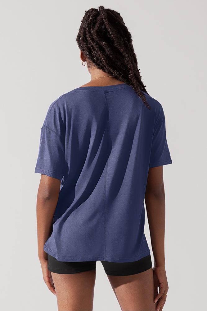 Daring Deep V Tee - Dark Navy Product Image