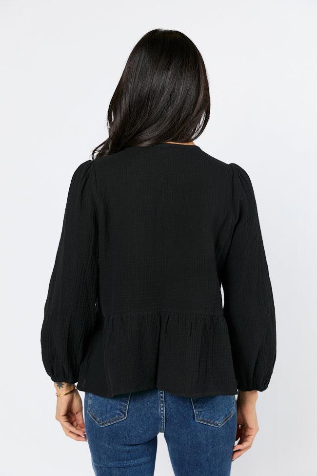 Close To Me Black Bow Detail Blouse Product Image