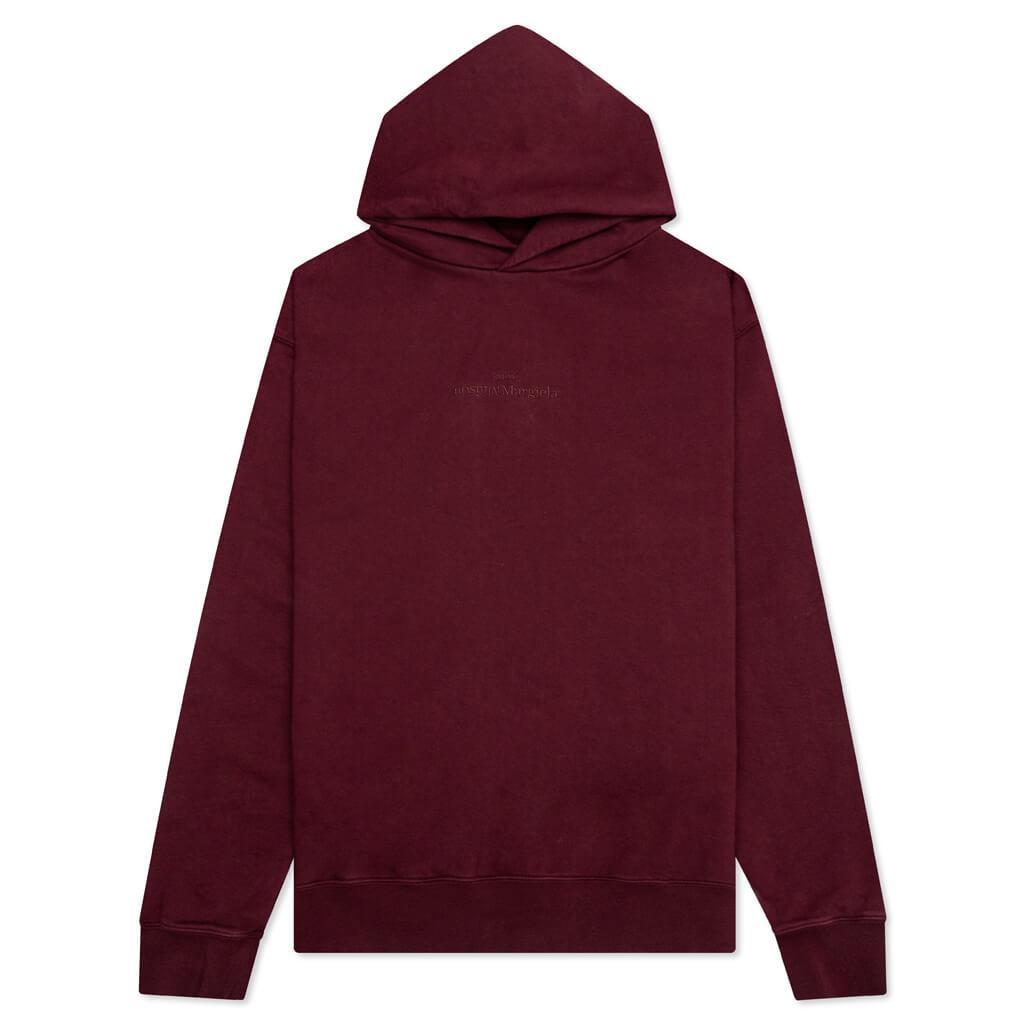 Logo-Embroidered Long-Sleeved Hoodie - Burgundy Female Product Image