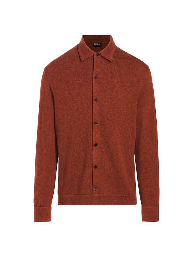 Mens Cashmere Button-Front Shirt Jacket Product Image