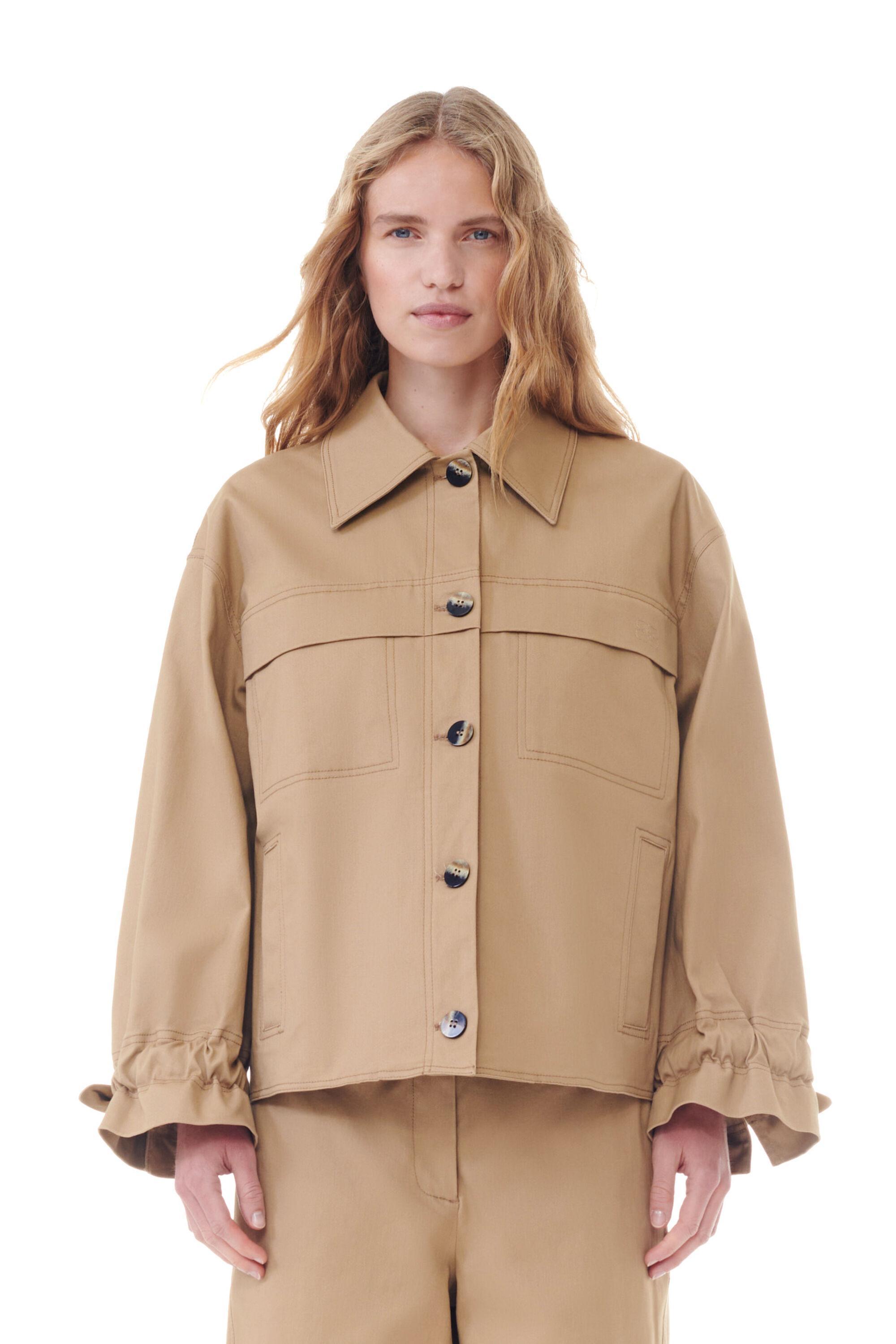 Brown Herringbone Canvas Jacket Product Image