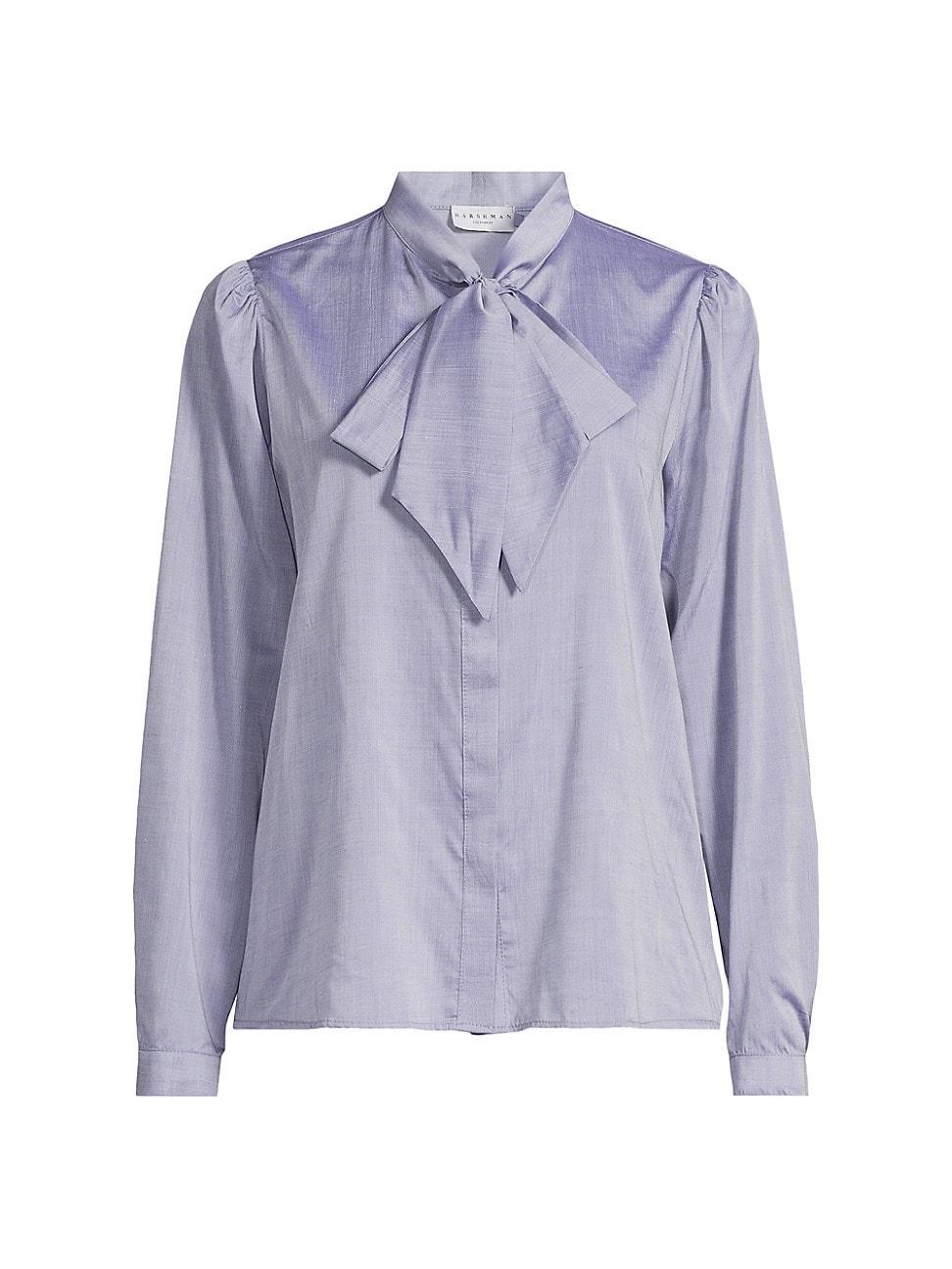 Womens Aveline Satin Tieneck Blouse Product Image