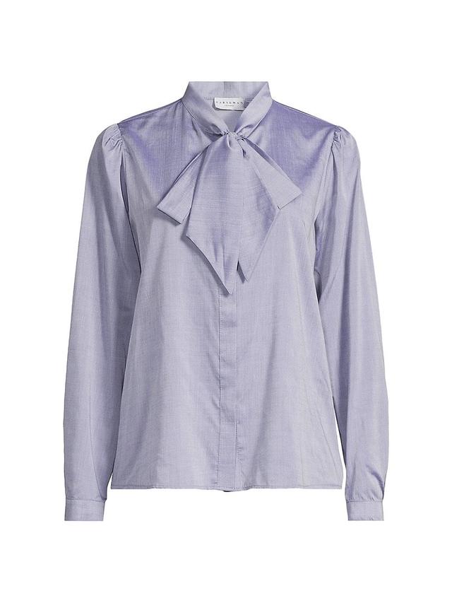 Womens Aveline Satin Tieneck Blouse Product Image