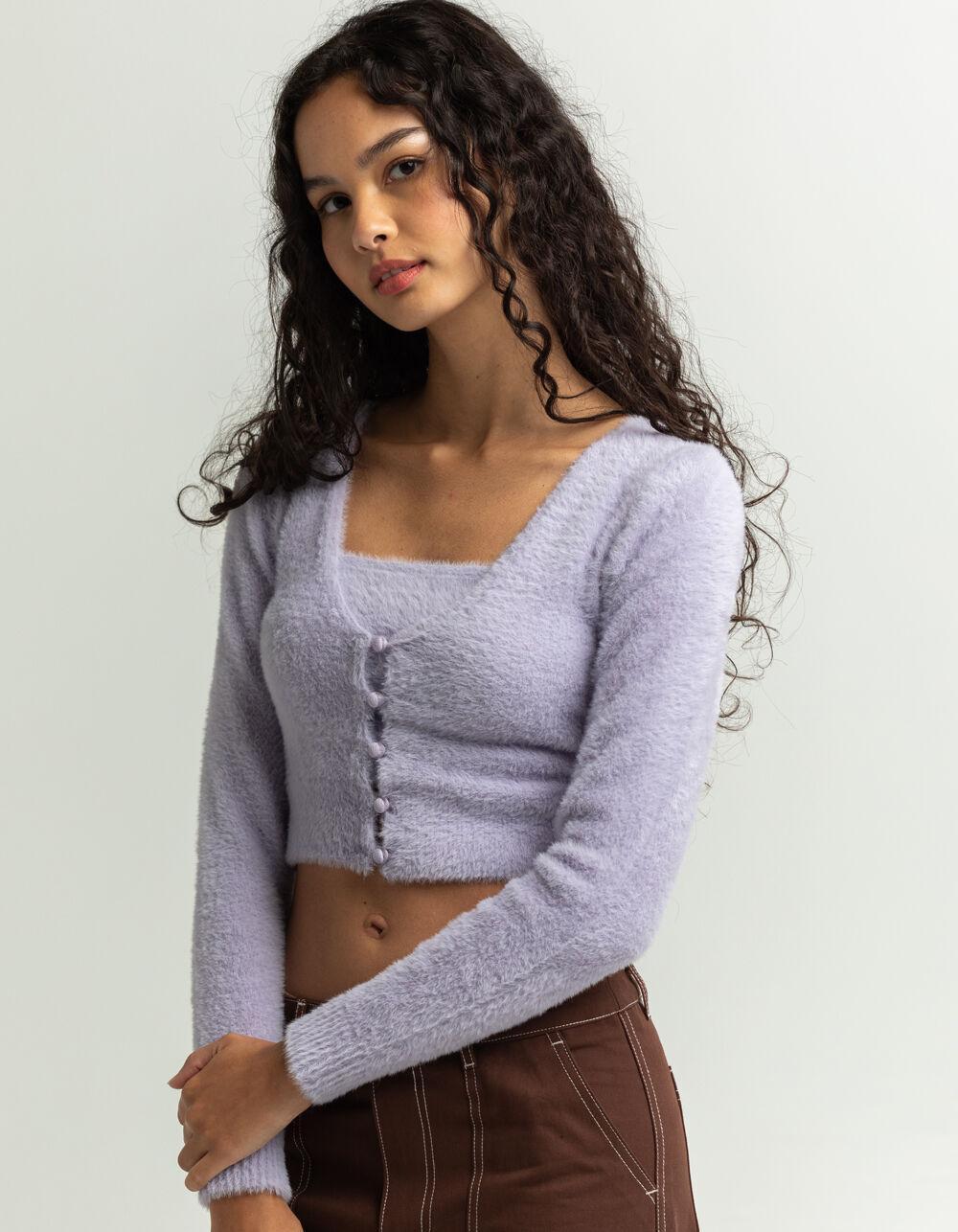 BEYOND THE RADAR Fuzzy Womens Cardigan Product Image