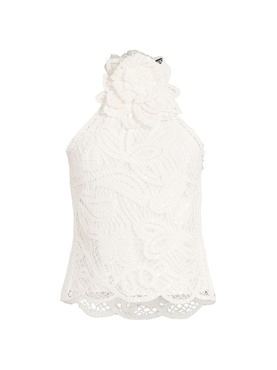 Womens Nicolette Lace Floral Appliqu Blouse Product Image