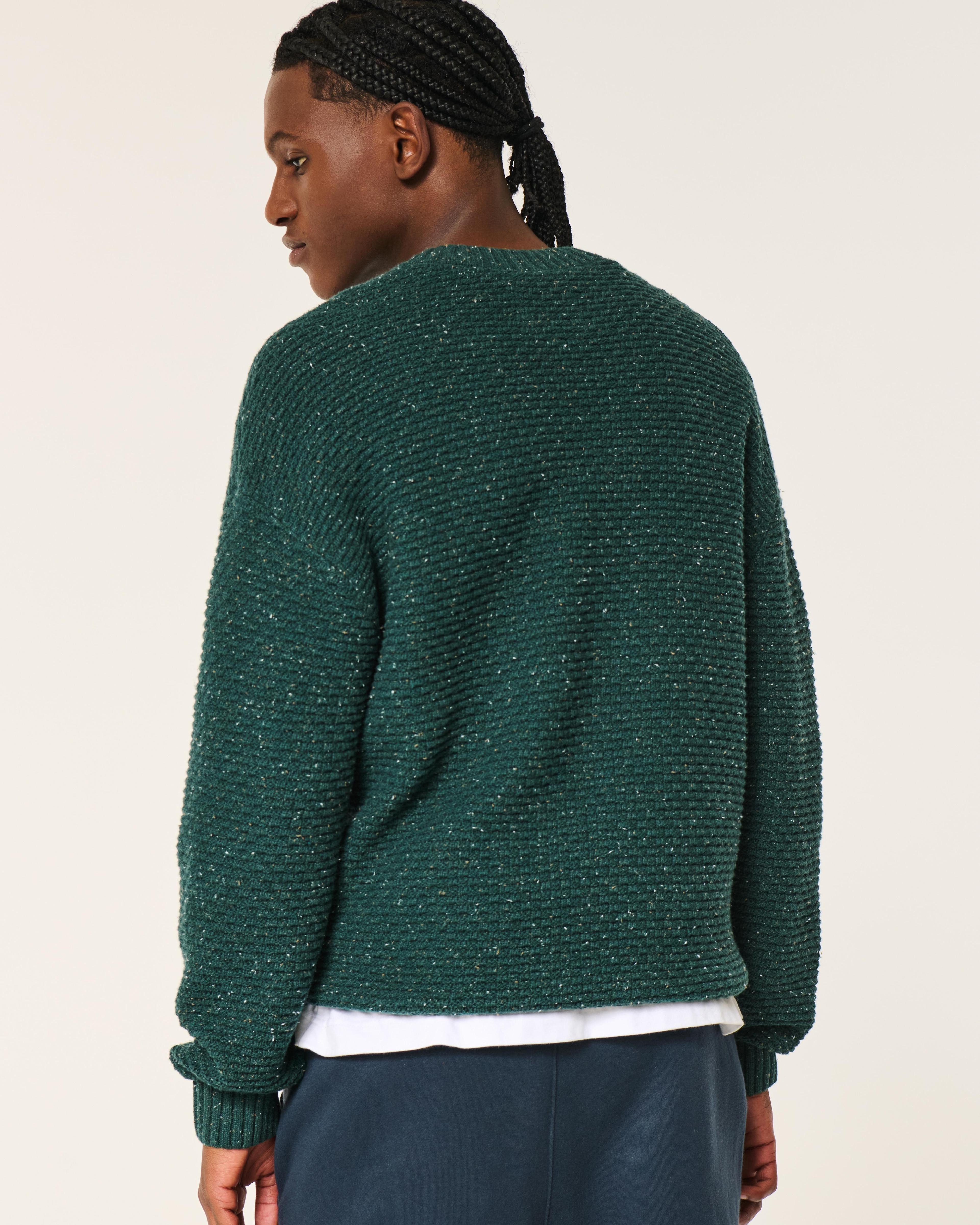 Boxy Cable-Knit Crew Sweater Product Image