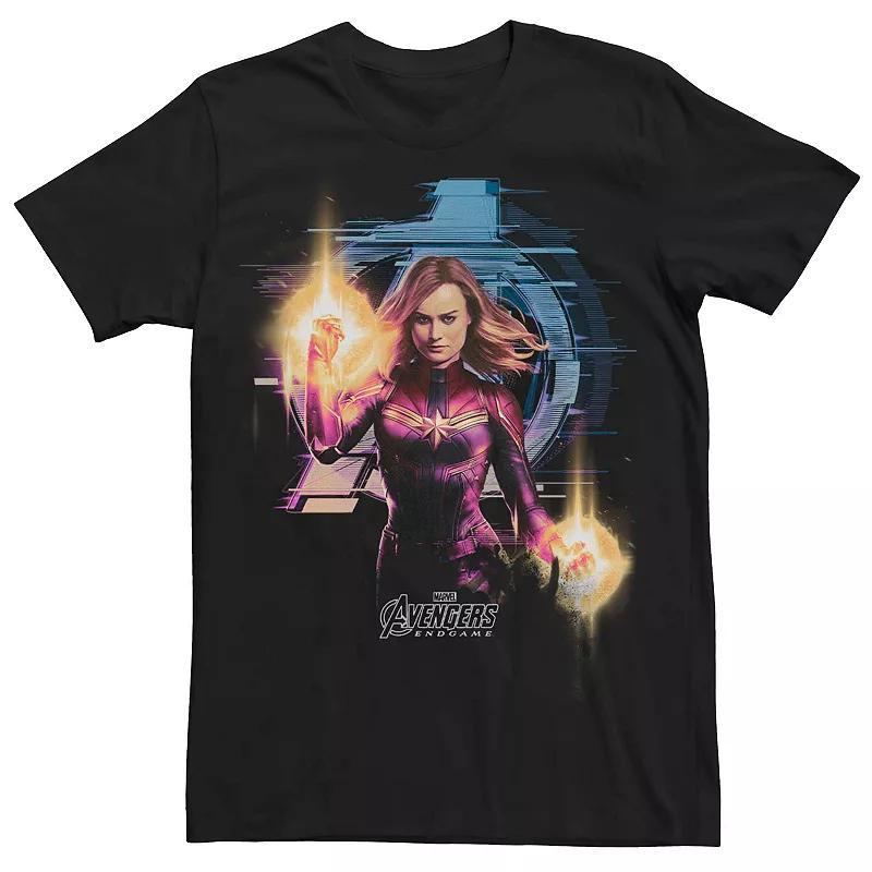 Marvel Mens Avengers Endgame Captain Marvel Action Portrait, Short Sleeve T-shirt Product Image