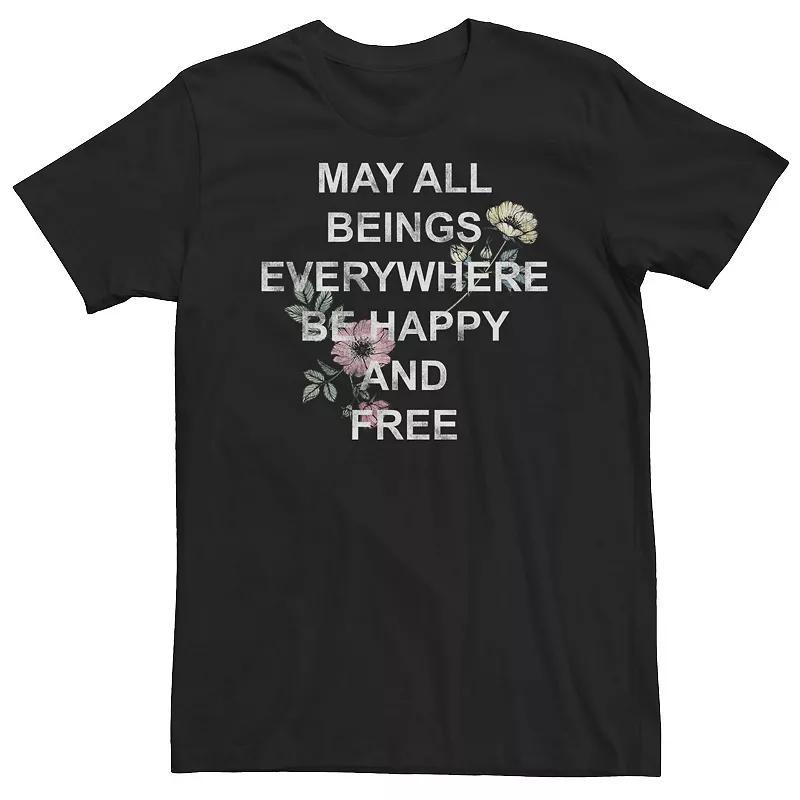 Big & Tall Trendy May All Beings Text Tee, Mens Product Image