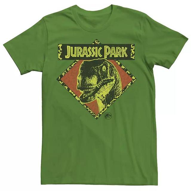 Mens Jurassic Park Distress Raptor Stare Tee Kelly Grey Product Image