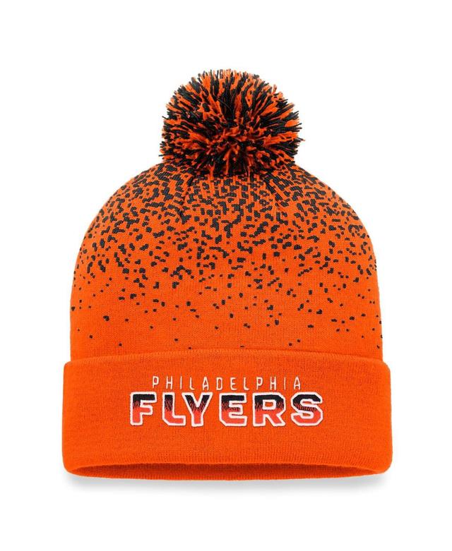 Mens Fanatics Branded Orange Philadelphia Flyers Iconic Gradient Cuffed Knit Hat with Pom Product Image