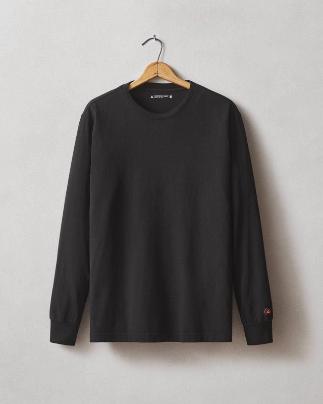 Vintage Crew Long Sleeve Tee - Black Male Product Image