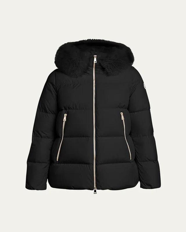 MONCLER Laiche Short Puffer Parka Jacket In Black Product Image